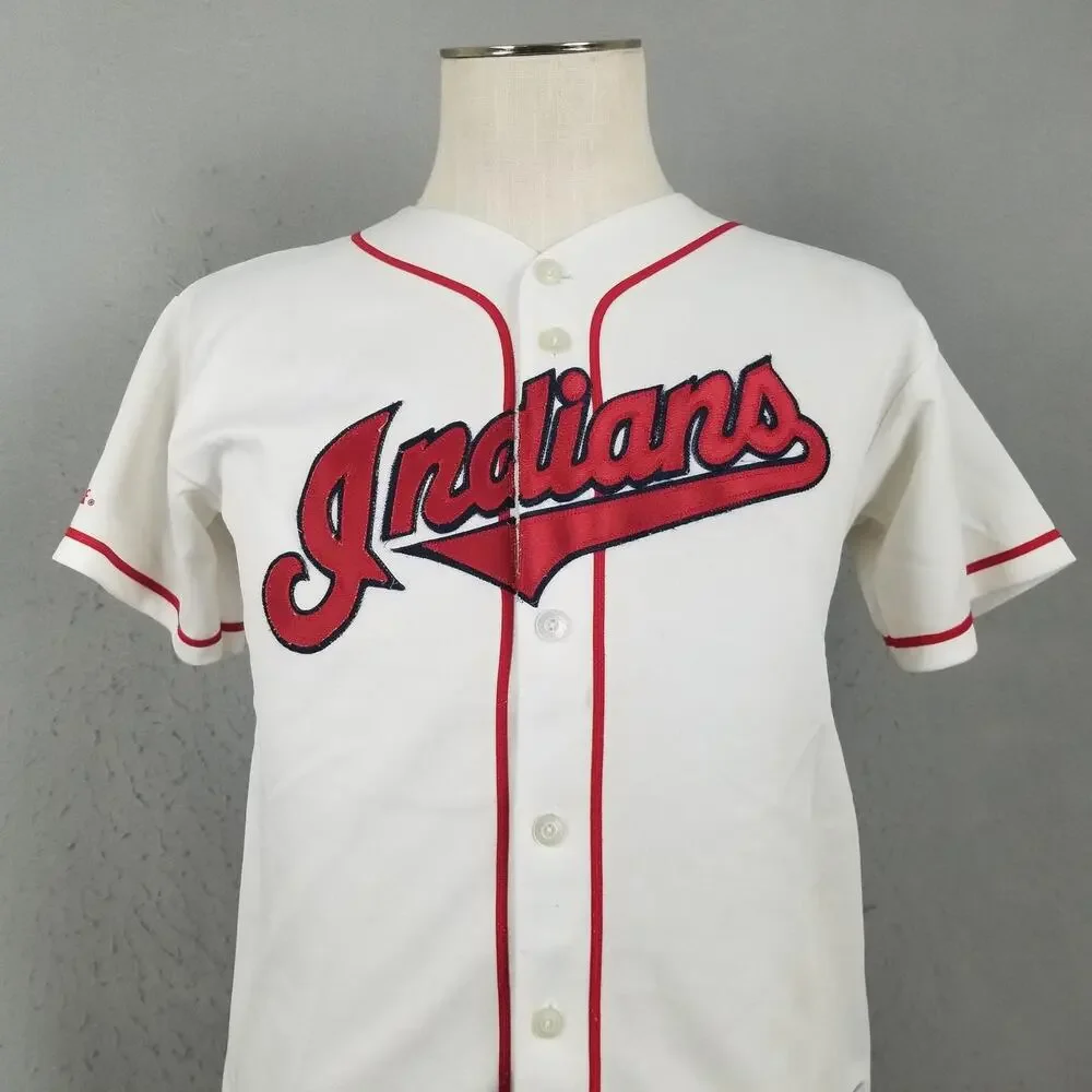 Cleveland Indians Jersey Youth Large White Home MLB Baseball Majestic‎ Diaz #2